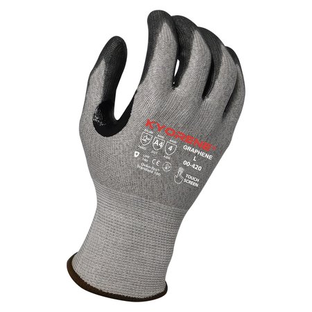 KYORENE 13g Gray Kyorene Graphene
A4 Liner with Black Polyurethane
Palm Coating  (XS) PK Gloves 00-420 (XS)